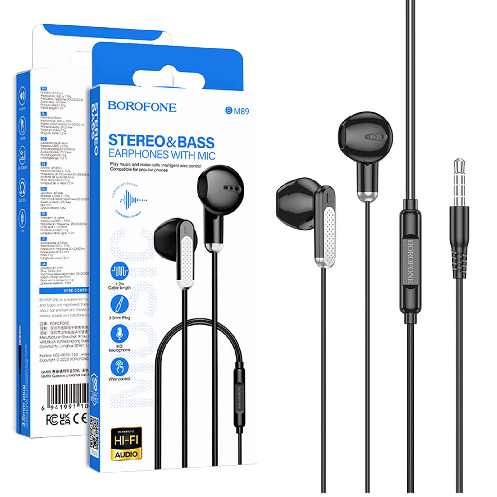 Borofone BM89 In-Ear Wired Earphones Earbuds Headphones, 3.5mm Jack, with Microphone and Volume Control for iPhone, Samsung, iPad,MP3,Most 3.5mm Audio Devices Borofone BM89 In-Ear Wired Earphones Earbuds Headphones, 3.5mm Jack, with Microphone and Volume Control for iPhone, Samsung, iPad,MP3,Most 3.5mm Audio Devices